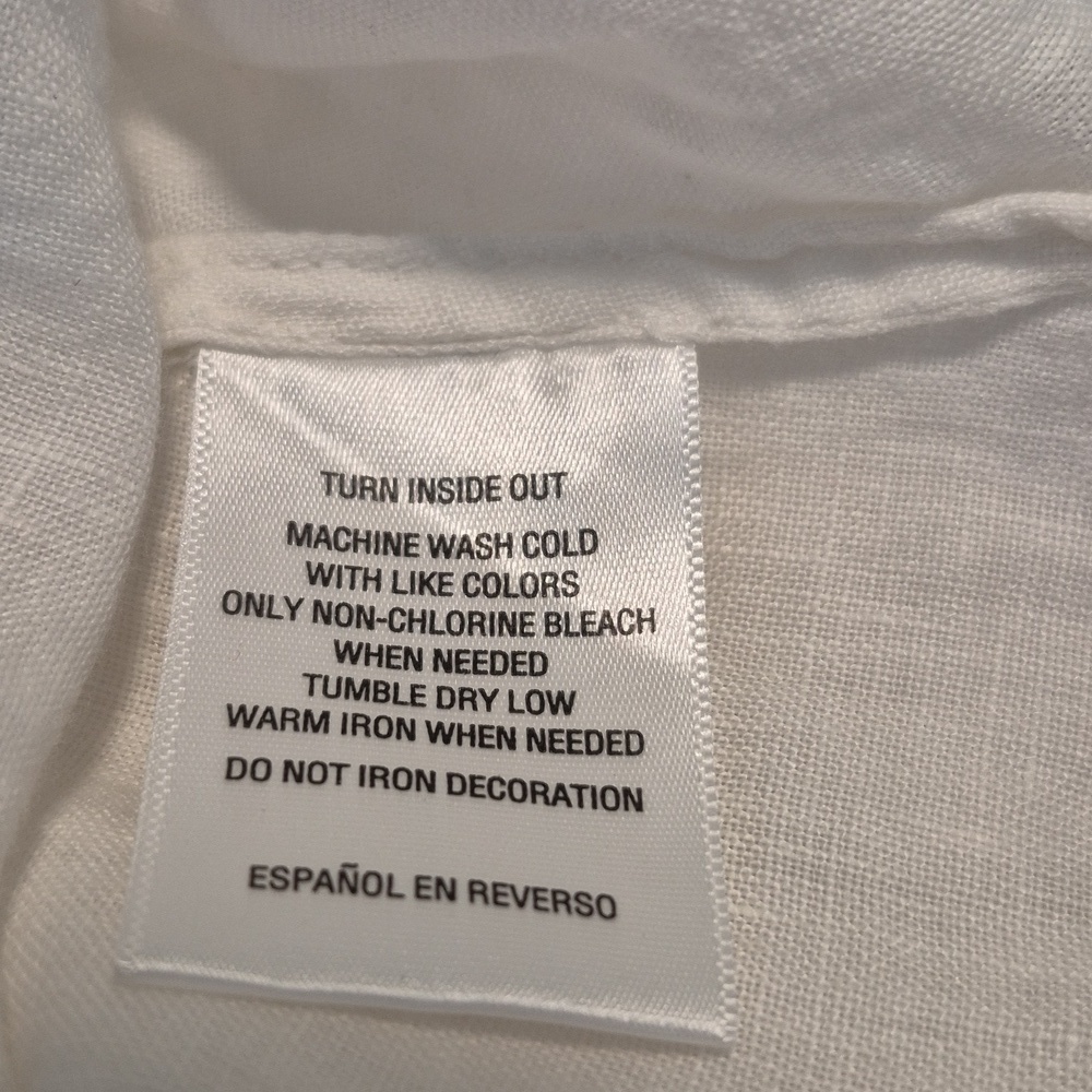 NWT Charter Club Linen Embroidered Top Women White 3/4 Sleeve Blouse 1X - Picture 15 of 15